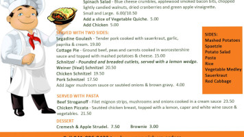 Cremesh European menu