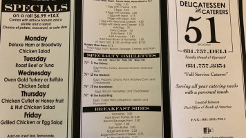 Deli 51 menu