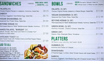 Maoz Vegetarian menu