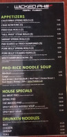 Wicked Pho menu