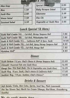 Sushi Yama menu