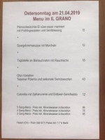 Il Grano menu