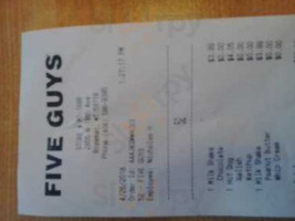 Five Guys menu