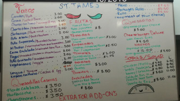 St. James menu