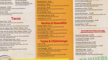 Taqueria Roberto Mexican Food menu