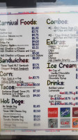 Sno Crush menu