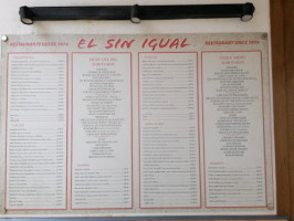 El Sin Igual menu