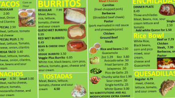 Taco Fam menu