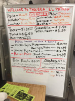 Taqueria El Patrón menu