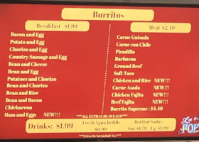 La Pop's menu