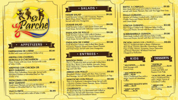 El Parche Colombian menu