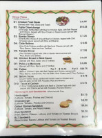 La Familia Mexican menu