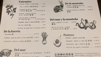 Teòric Taverna Gastronòmica menu