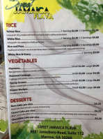 Sweet Jamaica Flava menu