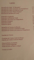 El Montanes menu