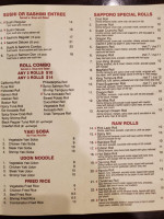 Sapporo Sushi Steakhouse Of Mayfield menu