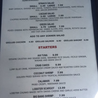 Lazy Lobster menu