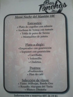 Tonchas menu