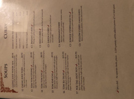 Thai Palace menu