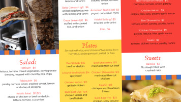 Back East Mediterranean Grill menu