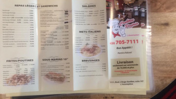 Crabtree Pizzeria L'Assomption menu