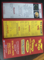 Wings And Things menu