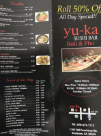 Yuka Roll Pho menu