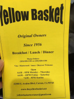 Yellow Basket menu