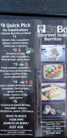 Subo Sushi Burritos menu