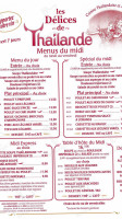 Les Délices De Thaïlande menu