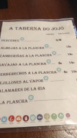 A Taberna Do Jojo menu