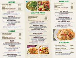 Saya Thai menu