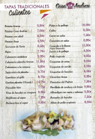 Casa Andreu menu