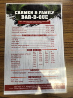 Carmen Family B-q menu