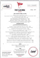 Seashore Cabaret menu