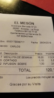 El Mesón menu