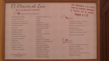 El Rincon De Luis menu