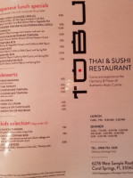 Tobu Sushi Thai menu