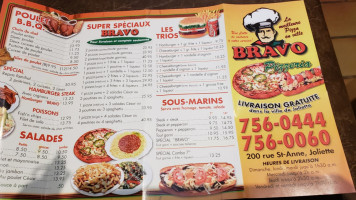 Bravo Pizzeria menu