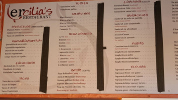 Ercilia's menu