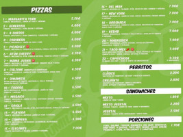 Pizzapp menu