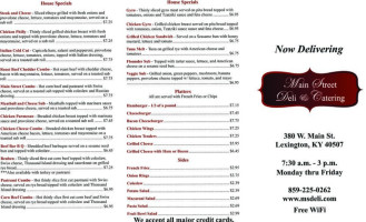 Main Street Deli menu