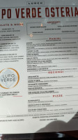 Lupo Verde Osteria Palisades menu