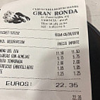 Gran Ronda menu