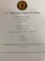 American Legion menu