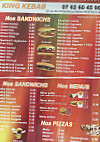 King Kebab menu