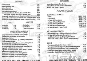 Pizzeria Mezzaluna menu