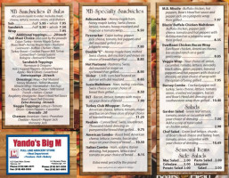 M B Deli menu