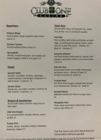 Club One Casino menu