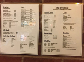 The Brown Cup menu